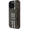 Guess Custodia per iPhone 16 Pro Max Guess 4G Stripes MagSafe Wallet Marrone
