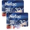 32G Scheda Micro SD Set Da 2, Scheda Di Memoria A1, U1, C10, V10, FHD, 600X, UHS