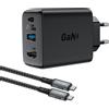 Acefast Caricabatterie Parete 2in1 Cavo USB-C + Adattatore USB-C-HDMI 4K Nero