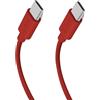 SBS TECABLETISSUETCCR Kabel USB-C auf USB-C 1,5m 60 W im Geflecht - rot