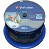 Verbatim 50 BD-R SL Verbatim Printable 25GB 6x Blu-ray Print STAMPABILI Cake Box 43812