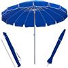 BAKAJI Ombrellone Antivento da Mare Spiaggia Giardino Diametro 220 cm con Palo in Alluminio 32mm Struttura a 16 Stecche in Fibra di Vetro e Rivestimento in Tessuto Poliestere 200g Anti UV
