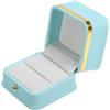 Chic Sky Blue Ring Box Durable PU Case for Bridal Wedding and Engagement