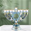Candelabro Portacandele Menorah Da Tavolo Pezzo Da Esposizione in Lega