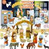 Set calendario dell'Avvento per presepe di Natale da 24 pezzi per bambine