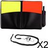 Set di 2 cartellini da arbitro di calcio, cartellini di avvertimento, porta