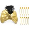 Turbante Elasticizzato con Spilla di Strass, Copricapo Arabo, Foulard per