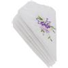 5 pezzi Fazzoletti da bagno in cotone ricamato a fiori bianchi Hanky 02