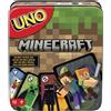 Mattel Games UNO Minecraft Gioco di Carte con Scatola in Metallo 7 anni Mazzo