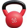 MONSTERSHOP Kettlebell da 10kg in ghisa rossa con rivestimento in neoprene e base piatta