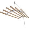 MONSTERSHOP Stendibiancheria da Soffitto con 6 Stecche Legno 180cm e Supporti Ghisa Bianchi