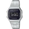 Casio Orologio digitale Casio Vintage A168WEM-1 cinturino acciaio nero argento unisex