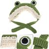 Cute Frog Designed Woolen Knitted Hat Warm Winter Ear Protector