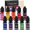 DYESMEE Cera per candele 10 colori colorante liquido per cera di soia api paraffina