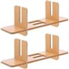 2Pcs Brown Wooden Fan Rack Display Stand Foldable for Home and Bookstore
