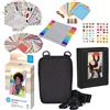 HP - Confezione da 50 fogli di carta fotografica Zink di alta qualità, 5,8 x 8,6 cm, con album fotografico, custodia, adesivi, pennarelli