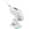 Mars Gaming MMW-ELITE, Mouse Wireless Gaming, Bluetooth 5.4 + 2.4GPRO + Cavo, Sensore Ottico PixArt PAW3311PRO 20000 DPI, Ultralight 69g, 6 Pulsanti, Schermo OLED, Base Ricarica Magnetica RGB, Bianco