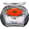 Lenco SCD-24 - Lettore CD per bambini - Radio CD - Impianto stereo - Boombox - Sintonizzatore radio FM - Titolo memoria - 2 x 1,5 W RMS - Alimentazione a corrente e a batteria - Trasparente SCD-24TR