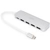 DIGITUS DA-70242-1 - Hub USB - Hub USB 3.2 Gen 1 a 4 porte di tipo C - Trasferimento dati superveloce fino a 5 Gbit/s - Compatto e portatile - Plug-and-Play - Per PC, notebook e Mac - Argento
