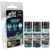IONIC Smart Colors IONIC Real Heavy Metal - Set di vernice metallica in 3 passaggi per miniature e modellismo, include base, lavaggio e luce, finitura professionale, Wargames