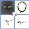 A Bijoux Pietre E Minerali. Set Gioielli Bracciale Collana 4 Perle Epidote D'Australia