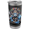 Ancient Mexican Indigenous le Warrior Design azteco Jaguar Warrior Bicchiere termico in acciaio inox doppia parete