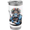 Ancient Mexican Indigenous le Warrior Design azteco Jaguar Warrior Bicchiere termico in acciaio inox doppia parete