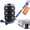 VEVOR Martinetto Pneumatico Sollevamento per Riparazione Auto 140-470 mm Capacità 5 Tonnellate, Martinetto Pneumatico 0,8-1,0 MPa con 3 Cuscini d'Aria Impugnatura Regolabile Blu per da Officina Garage