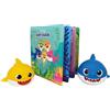 Baby Shark Set Bagnetto con Libricino Impermeabile (8 Pagine) e 2 Personaggi