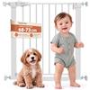 YEAUPE PRO Cancelletto di Sicurezza Per Bambini Senza Fori, 68-73cm, Bianco | Cancelletto per Cani Pressione, Altezza 76 cm, Apertura a Una Mano, Chiusura Automatica, Rampa Accessibile, per Scale e Porte