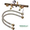 X2 TUBO GAS GPL FLESSIBILE LUNGHEZZA FISSA 50 CM E CENTRALINA TUBOLARE 2 BOMBOLE