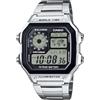 Casio Orologio digitale da uomo Casio Collection AE-1200WHD-1AJF World Time cinturi...