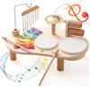 Strumenti Musicali in Legno per Bambini da 1 a 3 Anni Batteria Montessori con