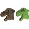 2pcs simulazione tyrannosaurus testa mano burattino dinosauro giocattolo