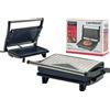 Bistecchiera Elettrica 800W in Acciaio 2 Piastre Cottura Senza Fumo e Olio Grill