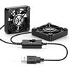 OTraki Nero Mini Ventilatore 40 x 40 x 10mm Doppio USB Ventola Portatile