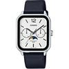 Casio Orologio Uomo Analogico Casio MTP-M305L-7AV Fasi Lunari Quadrante Argento Pel...