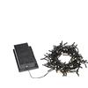 Konstsmide Catena luminosa a LED, con interruttore, sensore di luce e timer da 6 e 9 ore, satinata, 120 diodi a luce bianca calda, funzionamento a batteria, per esterni (IP44), cavo nero - 3729-130