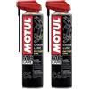 Motul - Lubrificante per Catene di Moto da Corsa - Aerosol Bianco - velocità e Resistenza - Compatibile con O-Ring, X-Ring, Z-Ring - MC Care Chain Lube Factory Line C4-400 ml (Confezione da 2)