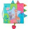 Sophie la Girafe Doudou con Attacca Ciuccio Bianco Neonato Dalla Nascita | Doppio tessuto di velluto e jersey molto morbido | 5 nodi colorati molto facili da afferrare | lavabile a 30° | idea regalo