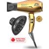 Parlux Alyon Gold Air Ionizer Tech Asciugacapelli Oro c/ Diffusore MagicSense