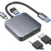 ABLEWE Adattatore da USB 3.0 a doppia HDMI con porta USB 3.0 4 in 1 cavo