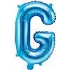 PartyDeco Palloncino in foil Lettera ''G'', 35 cm, blu (1 scatola / 50 pezzi)