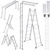 Scala multiuso pieghevole 4 x 4 in alluminio con piattaforma 6 in 1 470 cm fino