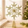 Corona Fiocco di Neve in Ferro Blu Classico per Decorazione Albero di Natale Mis