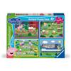 Ravensburger - Puzzle 4 x 42 Pezzi: Peppa Pig, Puzzle Bambini 4 Anni, 36 x 26 cm, Regalo Bambina 4 Anni E Bambino