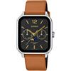 Casio Orologio Uomo Analogico Casio MTP-M305L-1AV Fasi Lunari Quadrante Nero Pelle ...