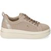 Valleverde Sneakers Valleverde V35451 camoscio beige con cerniera platform 4 cm