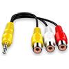 CABLEPELADO Cavo Video 3X RCA Femmina a 3.5 4 Pin Jack 3.5mm Maschio | Component