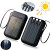Caricabatterie Portatile Solare 8000mAh Power Bank iPhone Samsung Cavi Integrati